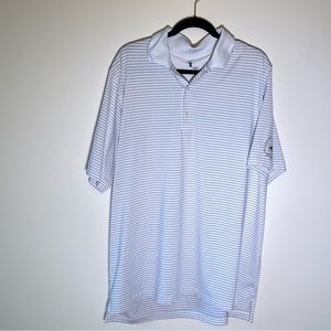 Men's striped Golf Polo Shirt 2XL w/ dry wicking, Hopewell Valley Golf Club logo